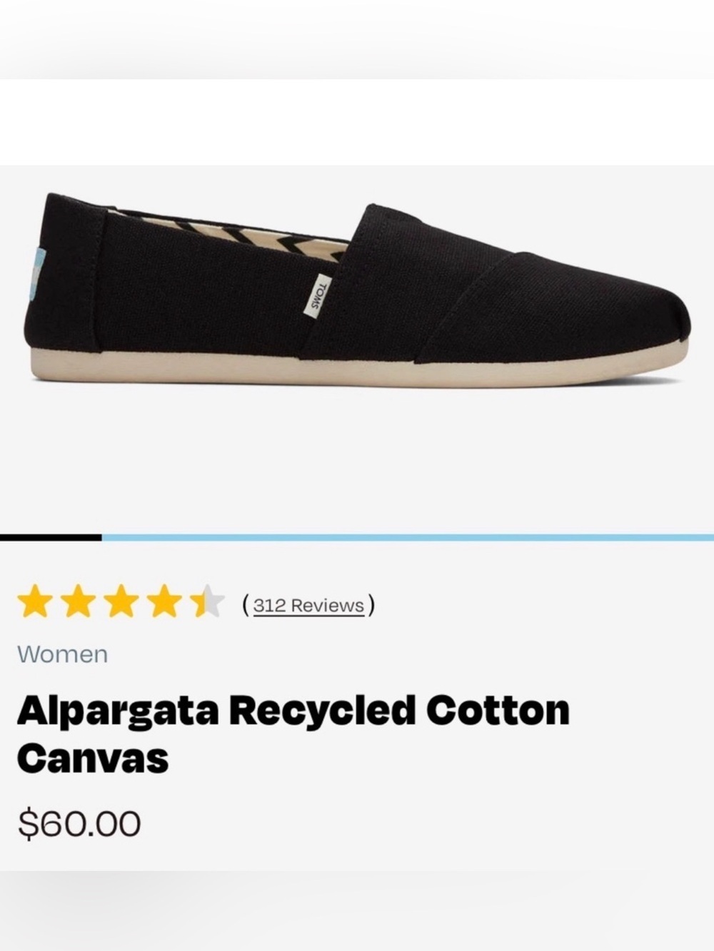 Toms Black Canvas Slip-On Loafers